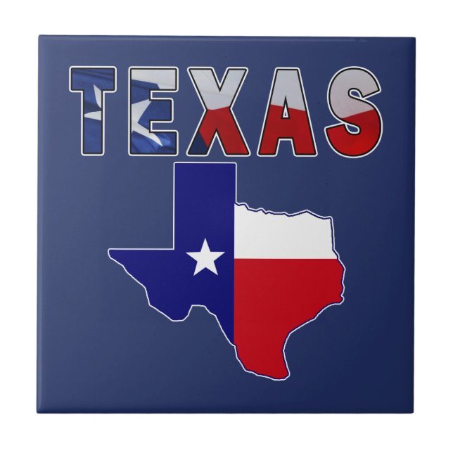 Carreau Carte des drapeaux avec le Texas (Devant)