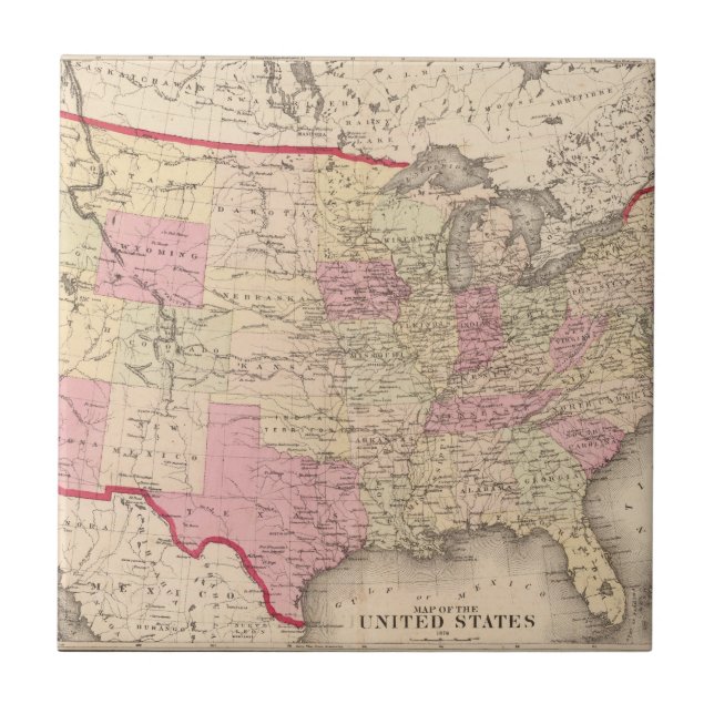 Carreau Carte des Etats-Unis 5 (Devant)