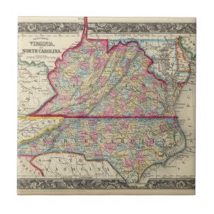 Carreau Carte du comté de la Virginie, et de la Caroline