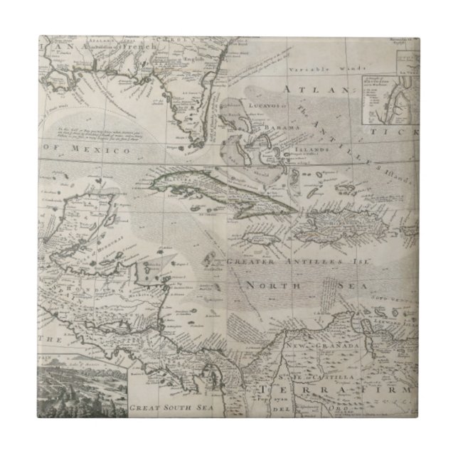 Carreau Carte du | des Caraïbes 1715 (Devant)