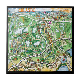 Carreau Carte du dessin animé Orlando Florida