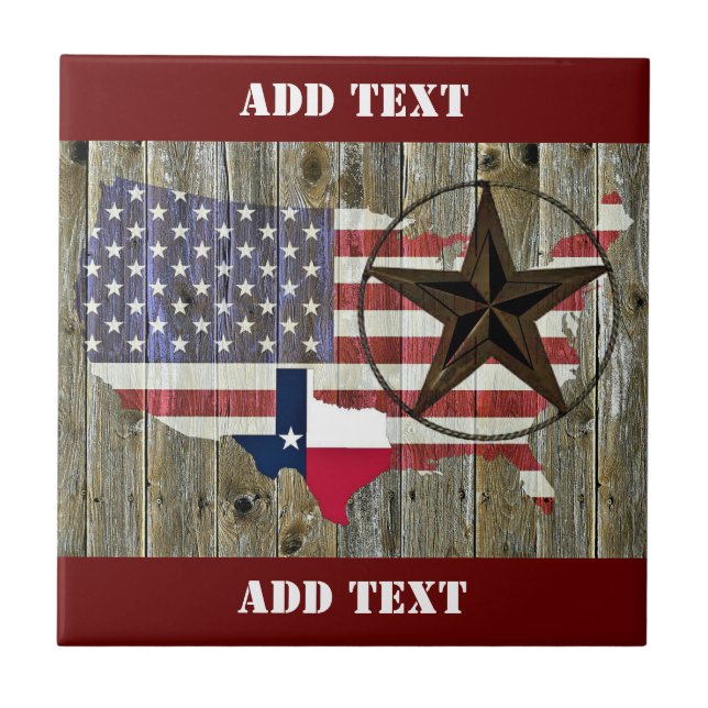 Carreau Carte du drapeau de l'État de Texas Lone Star (Devant)
