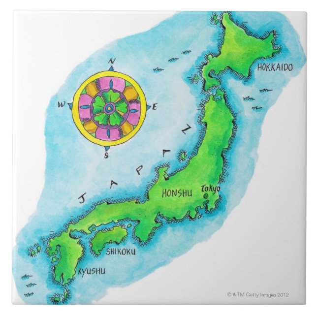 Carreau Carte du Japon (Devant)