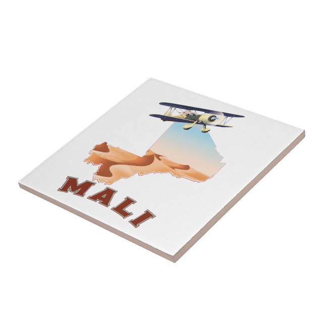 Carreau Carte du Mali vintage affiche (Côté)