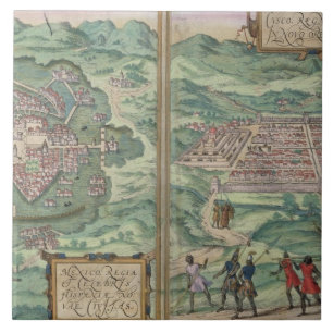Carreau Carte du Mexique et du Cuzco, de 'Civitates Orbis