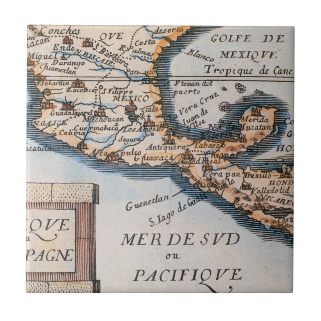 Carreau Carte du Mexique ou de la nouvelle Espagne | 1625 (Devant)