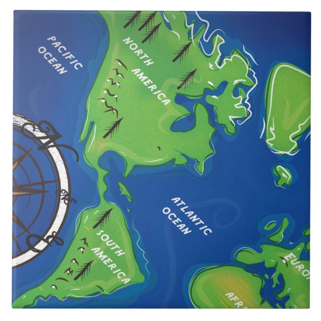 Carreau Carte du monde (Devant)