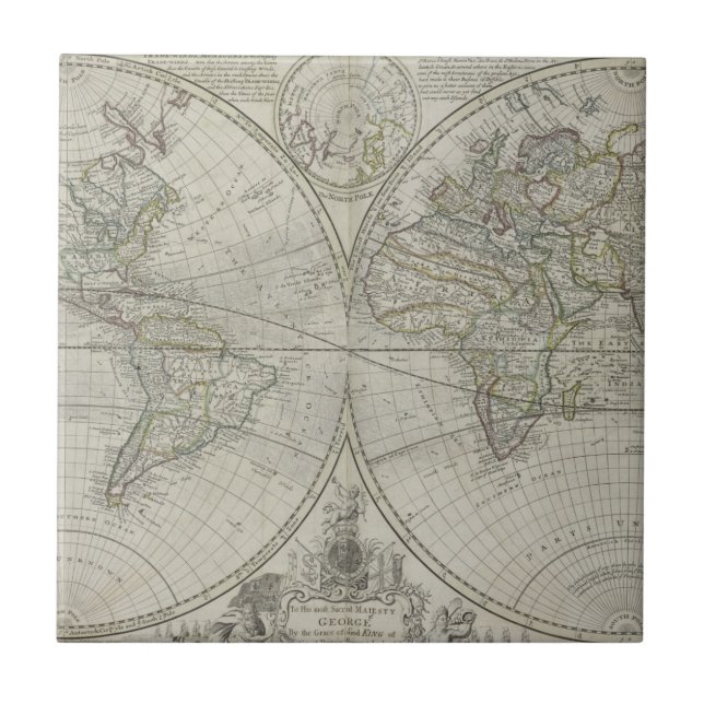 Carreau Carte du monde | 1736 (Devant)