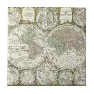 Carreau Carte du monde   1744
