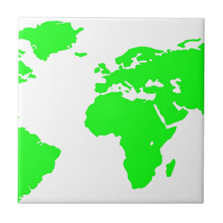 Carreau Carte du monde blanc vert
