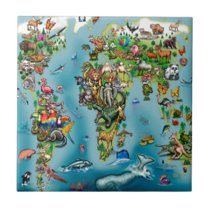 Carreau Carte du monde des animaux