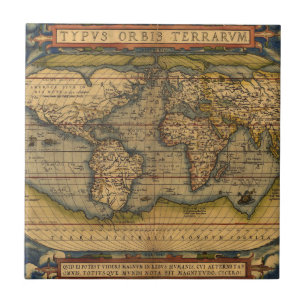 Carreau Carte du monde d'Ortelius 1570 : Cartographie anti