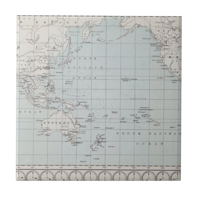Carreau Carte du monde sur la projection de Mercator (Devant)