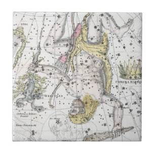 Carreau Carte du plat VIII de constellations