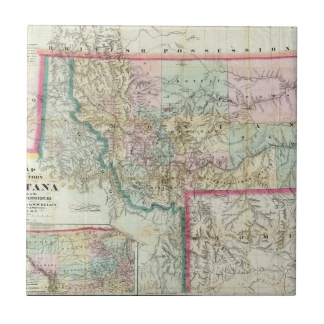 Carreau Carte du territoire du Montana (Devant)