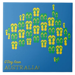 Carreau Carte faite de thongs australiens