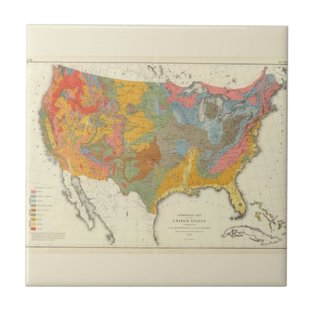 Carreau Carte géologique des USA (Devant)