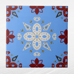 Carreau Carte graphique scandinave rouge nordique<br><div class="desc">Design nordique en rouge,  bleu et or</div>