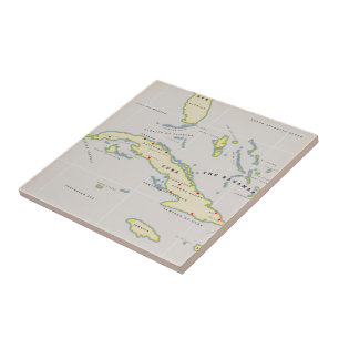 Carreau Carte illustrée de Cuba