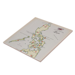 Carreau Carte illustrée de Luçon carte des Philippines