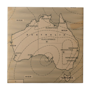 Carreau Carte météorologique vintage de l'Australie
