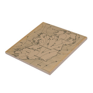 Carreau Carte météorologique vintage de l'Irlande et de l'