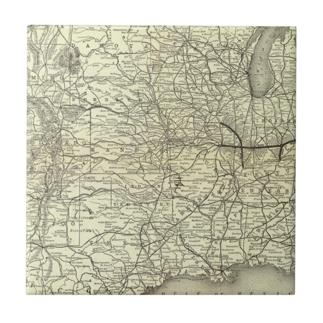Carreau Carte Ohio et chemin de fer du Mississippi (Devant)