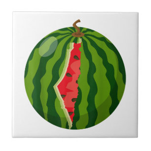 Carreau Carte Palestine Watermelon Arabe Calligraphie