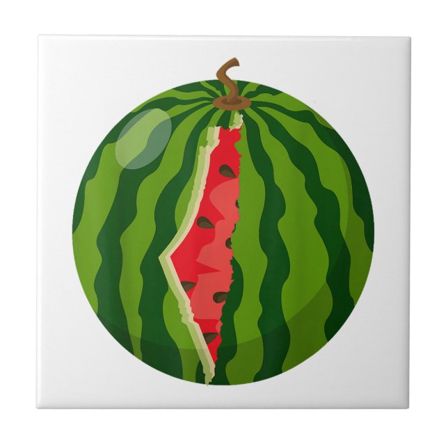 Carreau Carte Palestine Watermelon Arabe Calligraphie (Devant)