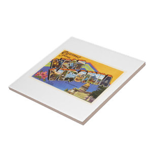 Carreau Carte postale de Vintage voyage de l'état WV de l