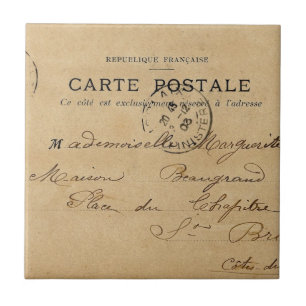 Carreau Carte postale française vintage
