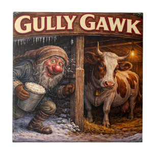 Carreau carte postale Gully Gawk lutin de Noël islandais