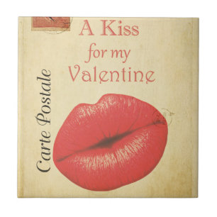 Carreau Carte Postale Valentine Kiss