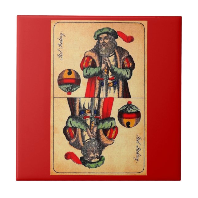 Carreau carte tarot n° 2 du 19e siècle (Devant)