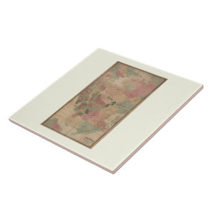 Carreau Carte Vintage Brooklyn 1872 - New York, Queens
