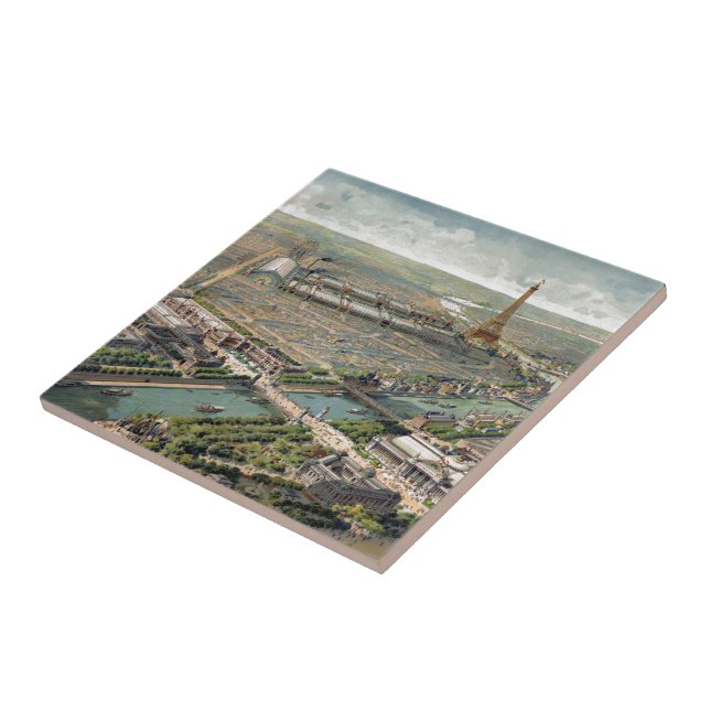 Carreau Carte vintage de Paris (1900) (Côté)