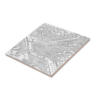 Carreau Carte vintage de Pittsburgh (1885)