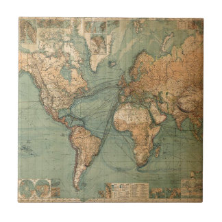 Carreau Carte vintage du monde antique