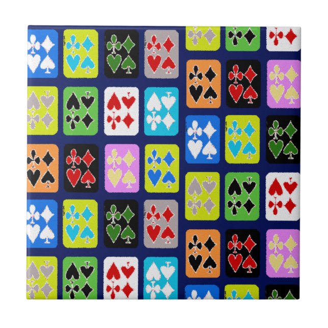 Carreau Cartes de jeu funky Poker Solitaire Pique (Devant)
