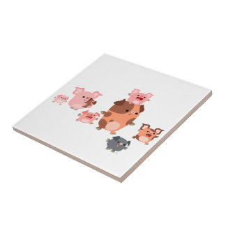 Carreau Carton mignon Carrelage de famille de cochon