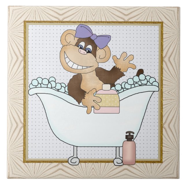 Carreau Carton Monkey Salle de bain carrelage amusant (Devant)