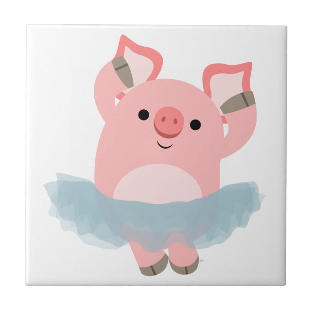 Carreau Cartoon Ballerina Pig Carrelage (Devant)