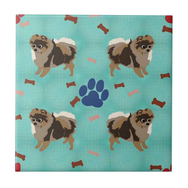 Carreau Cartoon Pomeranian (Devant)