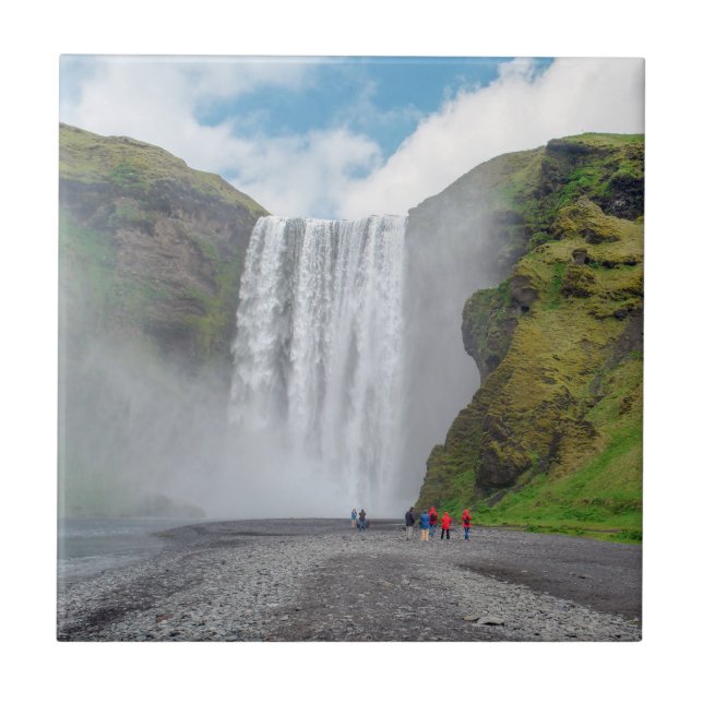 Carreau Cascade de Skogafoss - village de Skogar, Islande (Devant)