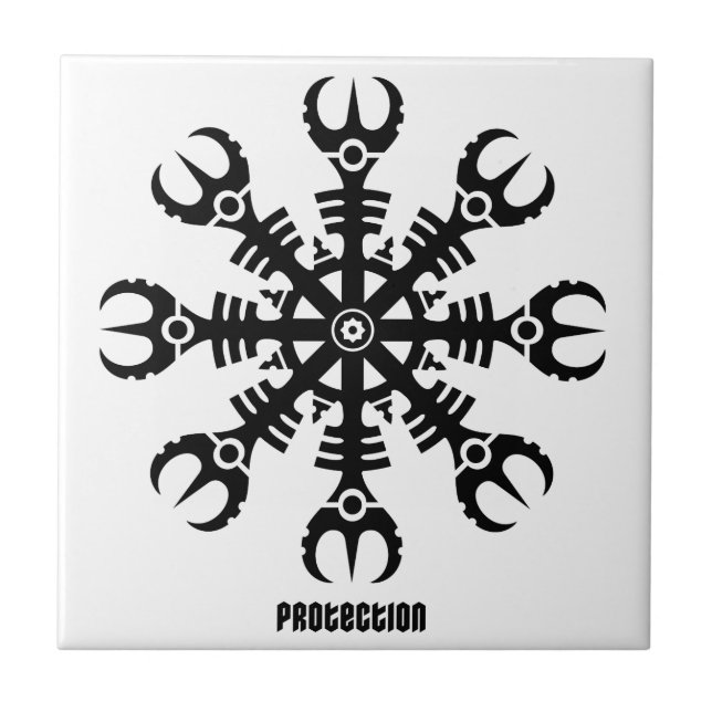 Carreau Casque de crainte - Aegishjalmur No.2 (noir) (Devant)