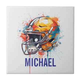 Carreau Casque de football de motivation inspirante nom