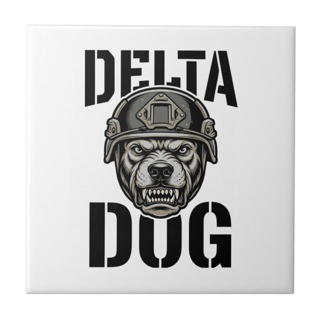 Carreau Casque Delta Dog Bulldog Gravure Vintage Design_ (Devant)