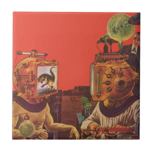 Carreau Casques vintages de science-fiction, Aliens de pun