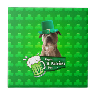 Carreau Casquette de la Saint-Patrick Jour du Chien à Taur