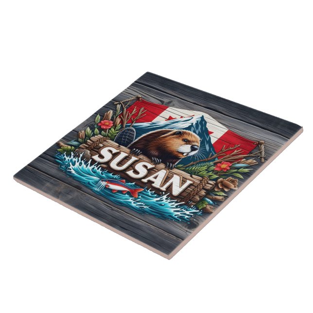 Carreau Castor rustique par Snowy Mountain (Côté)